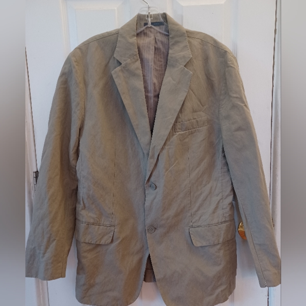 Material London Linen Blend Khaki Colored Mens Blazer